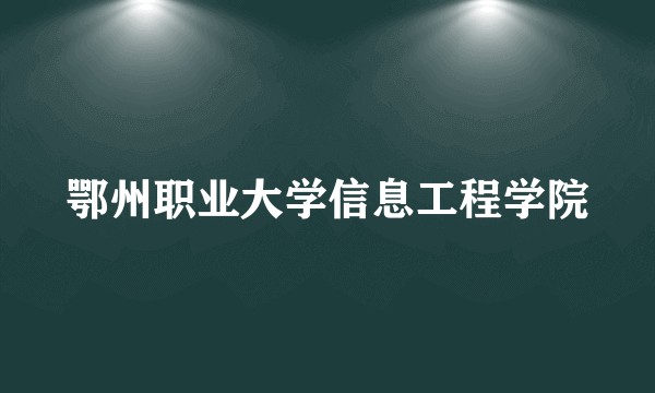 鄂州职业大学信息工程学院
