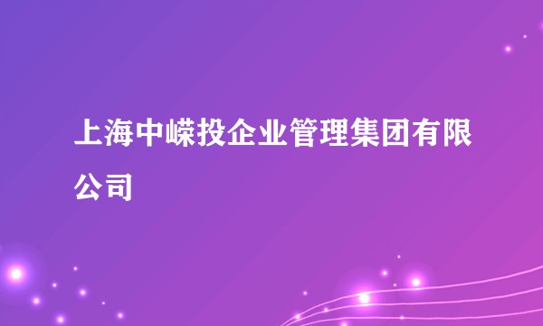 上海中嵘投企业管理集团有限公司
