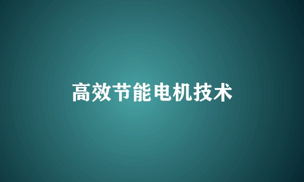 高效节能电机技术