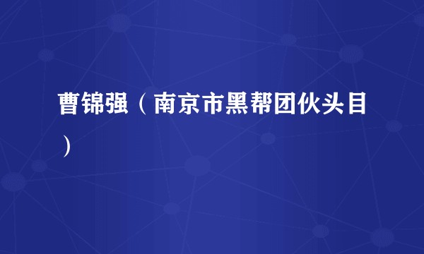 曹锦强（南京市黑帮团伙头目）