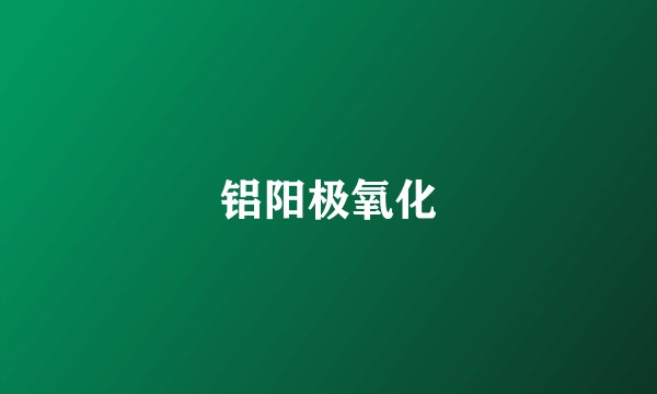 铝阳极氧化