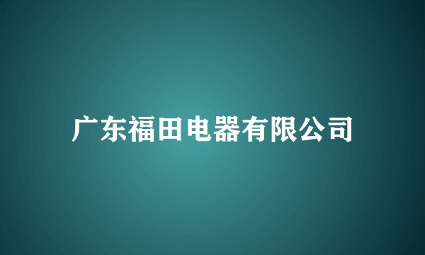 广东福田电器有限公司