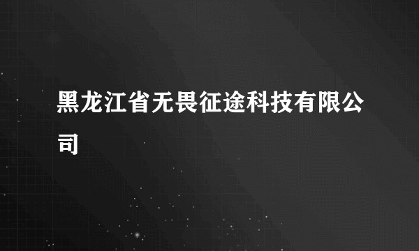 黑龙江省无畏征途科技有限公司