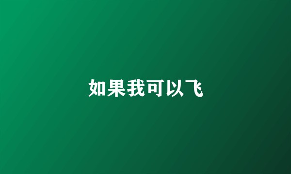 如果我可以飞