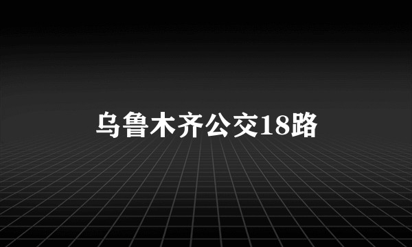 乌鲁木齐公交18路