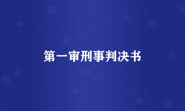第一审刑事判决书