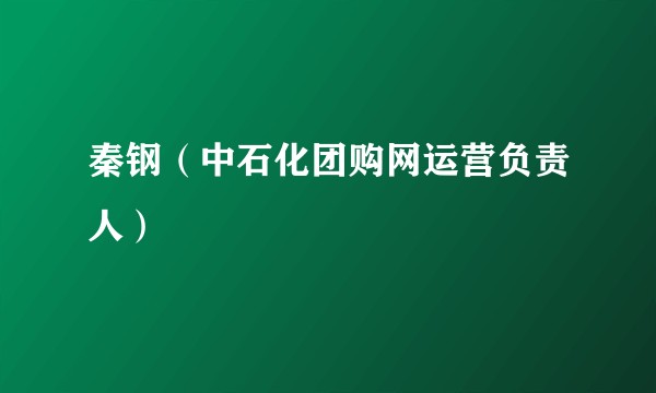 秦钢（中石化团购网运营负责人）