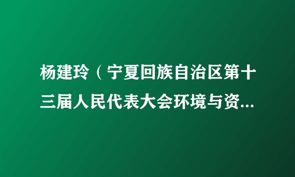 杨建玲（宁夏回族自治区第十三届人民代表大会环境与资源保护委员会委员）