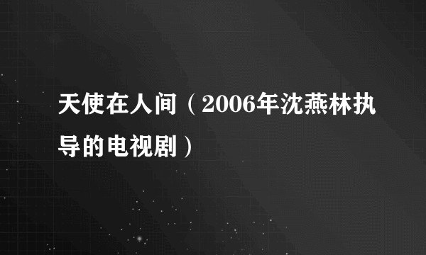 天使在人间（2006年沈燕林执导的电视剧）