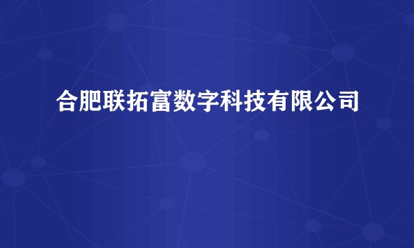 合肥联拓富数字科技有限公司
