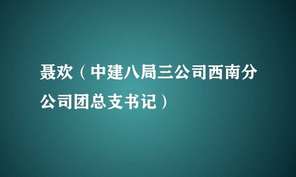 聂欢（中建八局三公司西南分公司团总支书记）