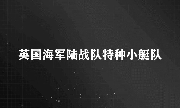 英国海军陆战队特种小艇队