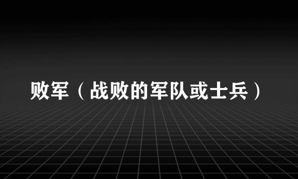 败军（战败的军队或士兵）