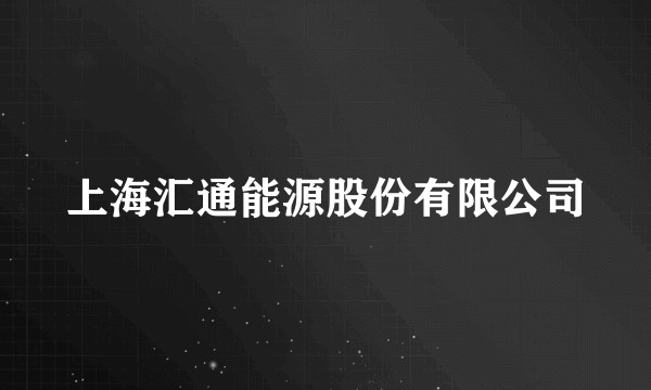 上海汇通能源股份有限公司