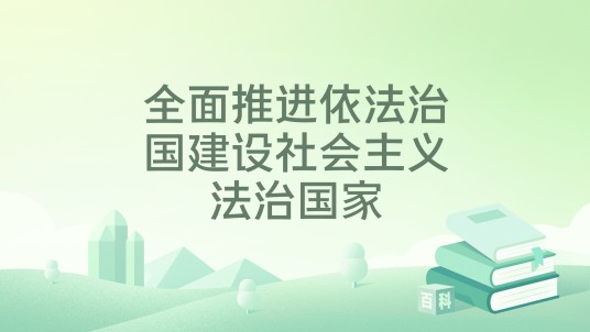 全面推进依法治国建设社会主义法治国家