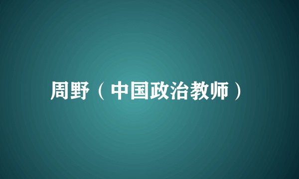 周野（中国政治教师）