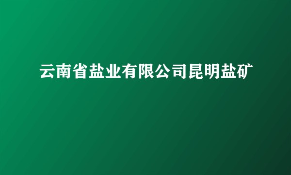 云南省盐业有限公司昆明盐矿