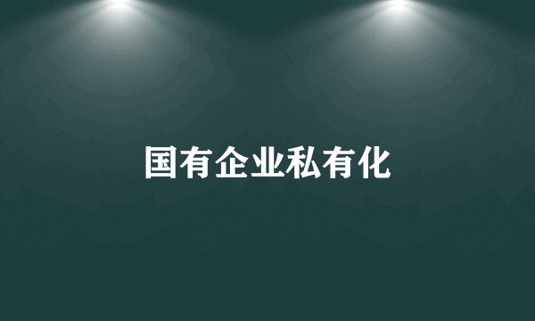 国有企业私有化