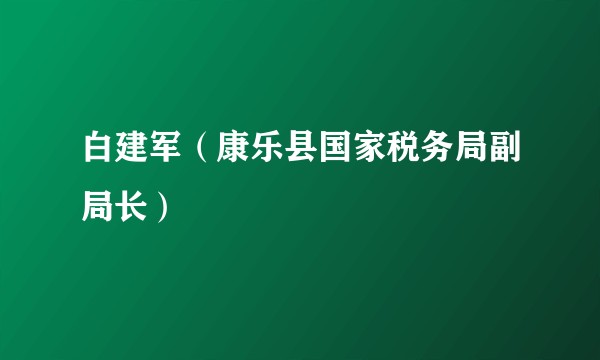 白建军（康乐县国家税务局副局长）