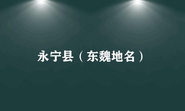 永宁县（东魏地名）