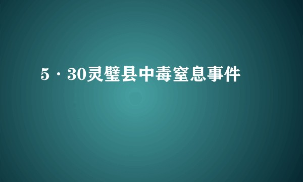 5·30灵璧县中毒窒息事件