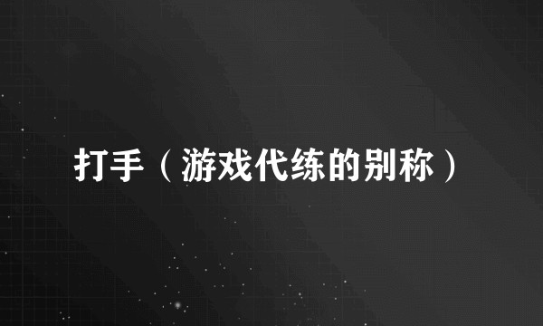 打手（游戏代练的别称）