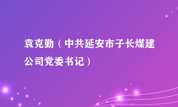 袁克勤（中共延安市子长煤建公司党委书记）