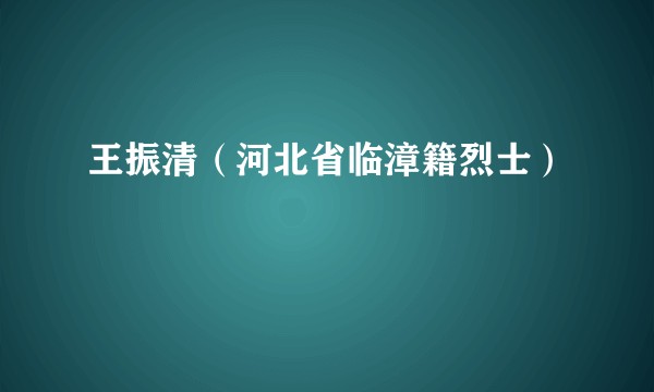 王振清（河北省临漳籍烈士）