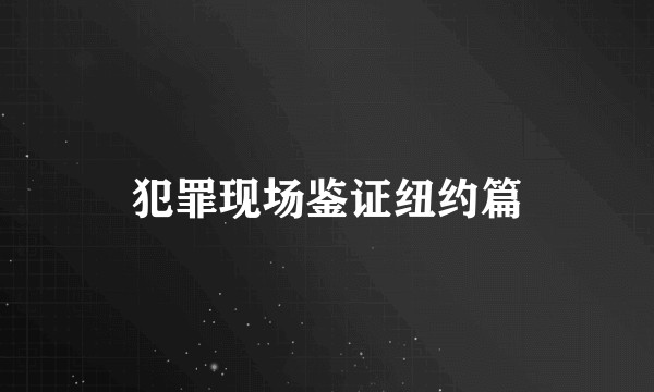 犯罪现场鉴证纽约篇