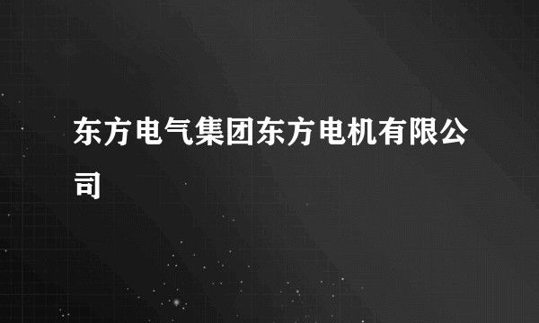 东方电气集团东方电机有限公司