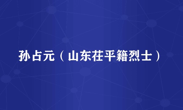 孙占元（山东茌平籍烈士）