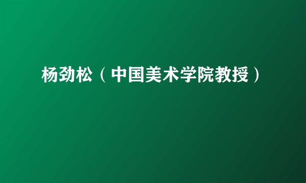杨劲松（中国美术学院教授）