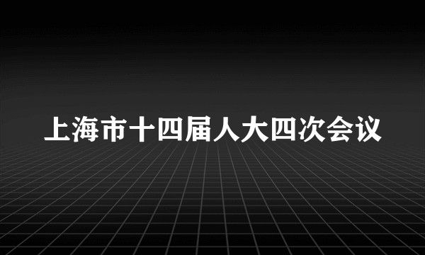 上海市十四届人大四次会议