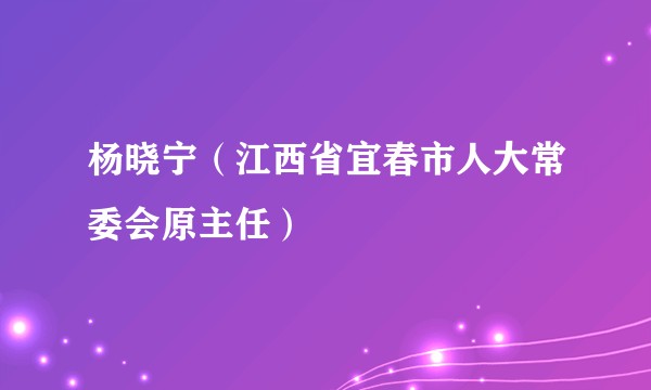杨晓宁（江西省宜春市人大常委会原主任）