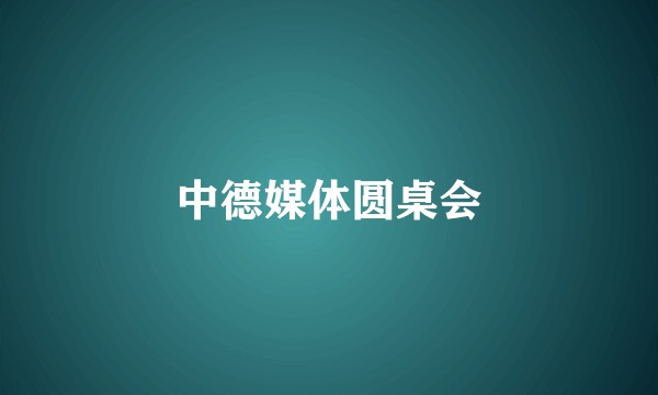 中德媒体圆桌会