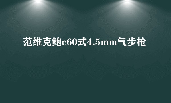 范维克鲍c60式4.5mm气步枪