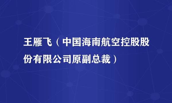 王雁飞（中国海南航空控股股份有限公司原副总裁）