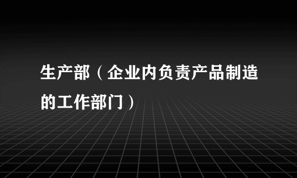 生产部（企业内负责产品制造的工作部门）