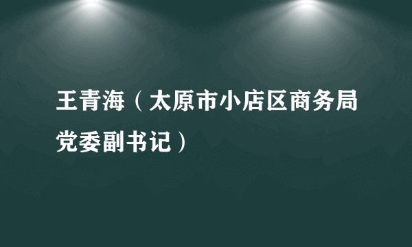 王青海（太原市小店区商务局党委副书记）