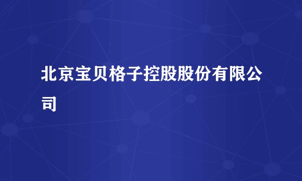 北京宝贝格子控股股份有限公司