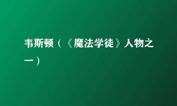 韦斯顿（《魔法学徒》人物之一）