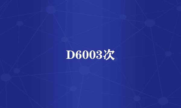 D6003次