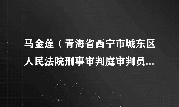 马金莲（青海省西宁市城东区人民法院刑事审判庭审判员、院团支部书记）