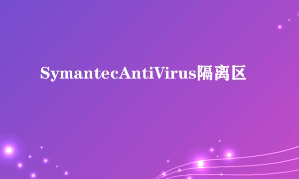 SymantecAntiVirus隔离区