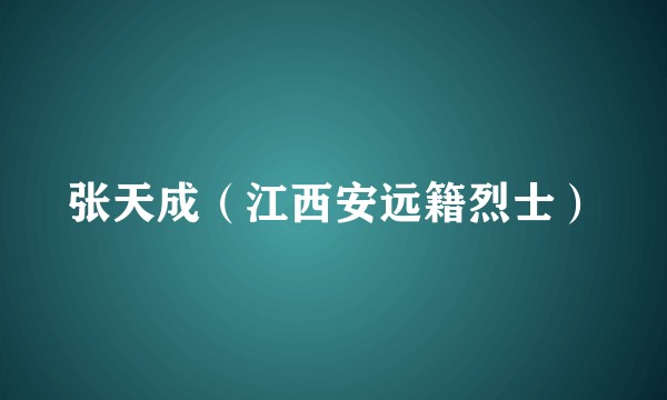 张天成（江西安远籍烈士）