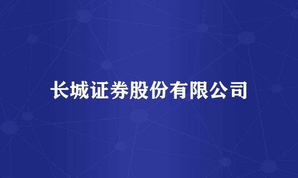 长城证券股份有限公司