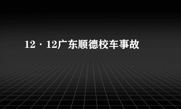 12·12广东顺德校车事故