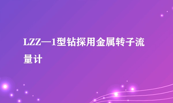 LZZ—1型钻探用金属转子流量计