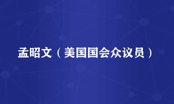 孟昭文（美国国会众议员）