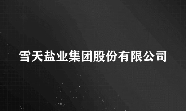 雪天盐业集团股份有限公司